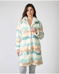 Женский длинный халат с застежкой на пуговицы, бежевый/белый Massana