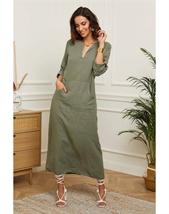 Длинное платье Leinen, оливковый Le monde du lin