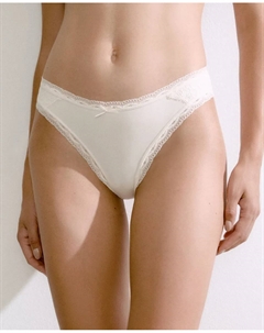 Микрофибровые стринги, белый Enfasis