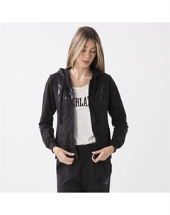 КУРТКА С КАПЮШОНОМ ИЗ ЭЛАСТИЧНОГО ХЛОПКА, ЧЕРНЫЙ ХЛОПОК, ЭЛАСТАН Everlast