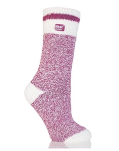 Женские оригинальные кремовые термоноски Block Twist, розовый Heat holders