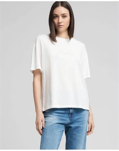 Футболка для женщин с коротким рукавом и круглым вырезом, белый Replay