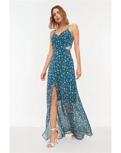 Длинное платье, цвет blau/beige Trendyol