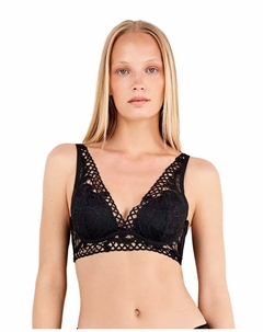 Бралетт с эффектом push-up из гипюровой ткани, черный Gisela