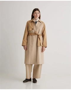 Женский тренч с застежкой на пуговицы и воротником-рубашкой, бежевый Yerse