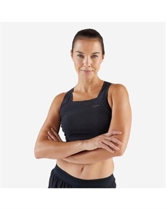 Легкий женский укороченный топ для бега на бретелях - 900 Light Méline Rollin, черный Kiprun