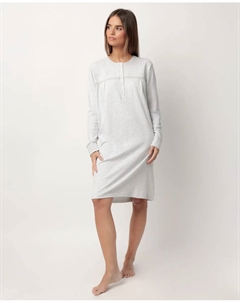 Длинная женская ночная рубашка из вязкой вискозы серого цвета Admas
