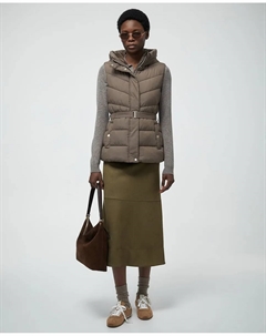 Короткий жилет с капюшоном, светло-коричневый Сфера