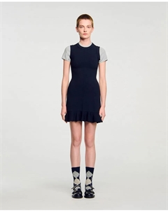 Короткое трикотажное платье 2 в 1, темно-синий Sandro