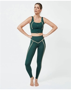 Спортивный бюстгальтер с высокой поддержкой и застежкой спереди, темно-зеленый Selmark