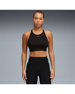 Женский спортивный бюстгальтер средней интенсивности с влагоотводящим эффектом Shapeluxe High Neck, черный Puma
