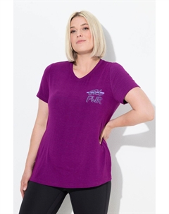 Женская функциональная рубашка с вырезами, V-образным вырезом и короткими рукавами из переработанного материала Ulla popken