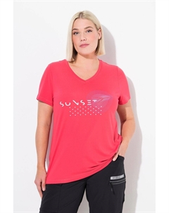 Женская функциональная рубашка быстросохнущая с V-образным вырезом и коротким рукавом Ulla popken