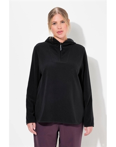 Женский флисовый свитер, короткий, большой, с капюшоном, длинный рукав, переработанный Ulla popken