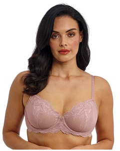 Бюстгальтер-балконет с косточками, эластичный с цветочным кружевом, розовый Wacoal