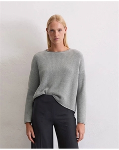 Женский свитер оверсайз DfC из органического хлопка плотного переплетения, серый Marc o'polo