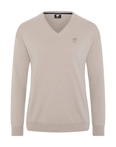 Свитер с V-образным вырезом и вышитой этикеткой Polo sylt