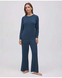 Женская длинная пижама из очень мягкого модала с широкими штанинами, индиго Ysabel mora