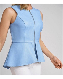 Топ Reagan из искусственной кожи с баской-SKY, синий Caldwell collection