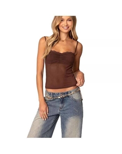 Женский бюстгальтер-топ Elina Sheer Mesh, коричневый Edikted