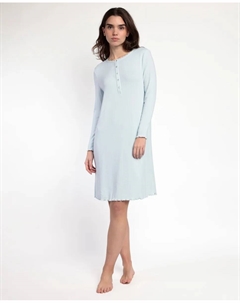 Женская длинная ночная рубашка из трикотажа в рубчик, синий Admas