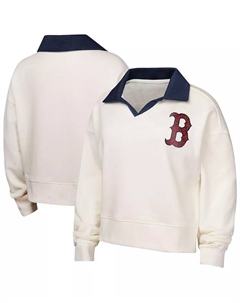 Белая толстовка с воротником и V-образным вырезом Big Girls Boston Red Sox Ballpark Hit Outerstuff