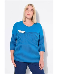 Женская рубашка в полоску, вырез лодочкой, рукав 3/4 Ulla popken