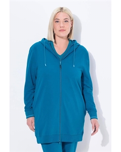 Женская толстовка с декоративной окантовкой, объемным капюшоном и двухсторонней молнией. Ulla popken