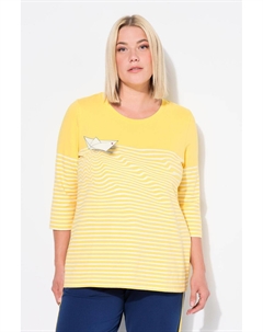 Женская рубашка в полоску, вырез лодочкой, рукав 3/4 Ulla popken