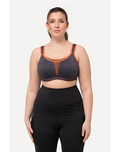 Женский спортивный бюстгальтер без косточек, вставка из микрофибровой сетки, чашка CD Ulla popken
