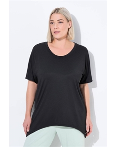 Женская функциональная рубашка с заостренным подолом, круглым вырезом и рукавами летучая мышь. Ulla popken