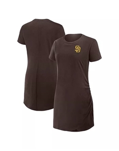 Женское коричневое платье-футболка свободного кроя San Diego Padres с драпировкой Fanatics