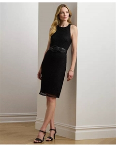 Женское коктейльное платье без рукавов с сеткой из бисера Lauren ralph lauren