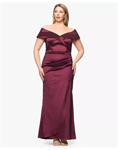 Длинное платье-футляр больших размеров с вырезом сердечком Xscape