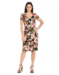 Женское платье с цветочным принтом и короткими рукавами R&m richards