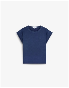 Базовая женская хлопковая футболка с вышитым логотипом, темно-синий Scalpers