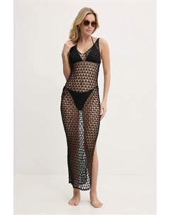 Шелковое пляжное платье, черный Paramidonna