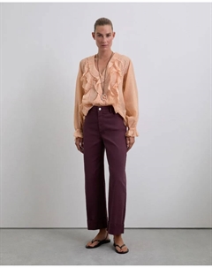 Женская блузка с длинными рукавами и V-образным вырезом, оранжевый Scalpers