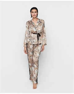 Женская пижама-рубашка, светло-коричневый Selmark