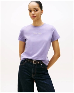 Женская футболка с накладным логотипом на груди, сиреневый Tommy hilfiger