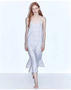 Сорочка из сатина с цветочным узором, светло-серый Сфера