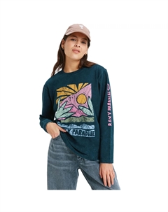 Футболка для женщин Hangloose Washed, темно-синий Roxy