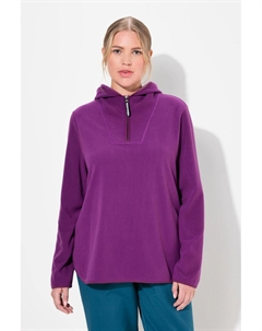 Женский флисовый свитер, короткий, большой, с капюшоном, длинный рукав, переработанный Ulla popken