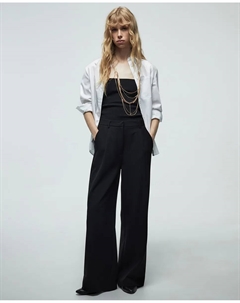 Широкие брюки со складками, черный Сфера