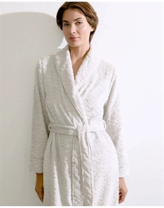 Женский однотонный халат на запах, светло-серый Enfasis