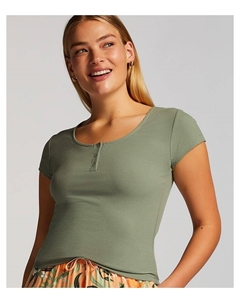 Верх пижамы Hunkemöller Pyjama-Oberteil Henley, хаки Hunkemoller