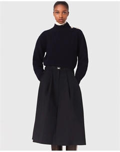 Женский шерстяной свитер с высоким воротником, темно-синий Maje