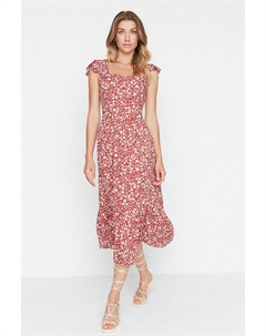 Длинное платье, цвет rot/weiß Trendyol