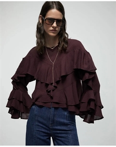 Жаккардовое боди с воланами, фиолетовый Сфера