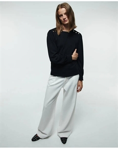 Футболка с пуговицами, черный Сфера